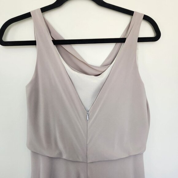 Jenny Yoo Bridesmaid Maxi Dress Cowl Neck Sleeveless Madelyn Taupe Beige Size 4 - Picture 5 of 7